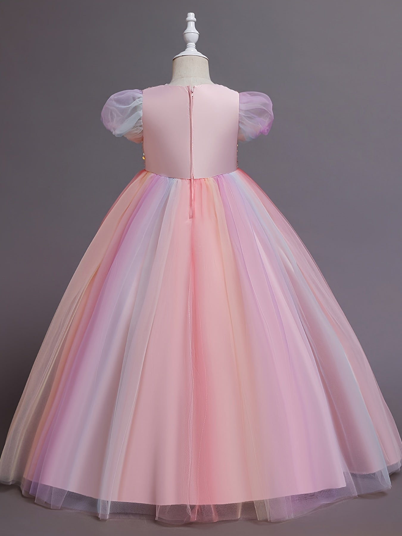 Girls Sequin Mesh Princess Skirt Ball Gown