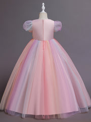Girls Sequin Mesh Princess Skirt Ball Gown
