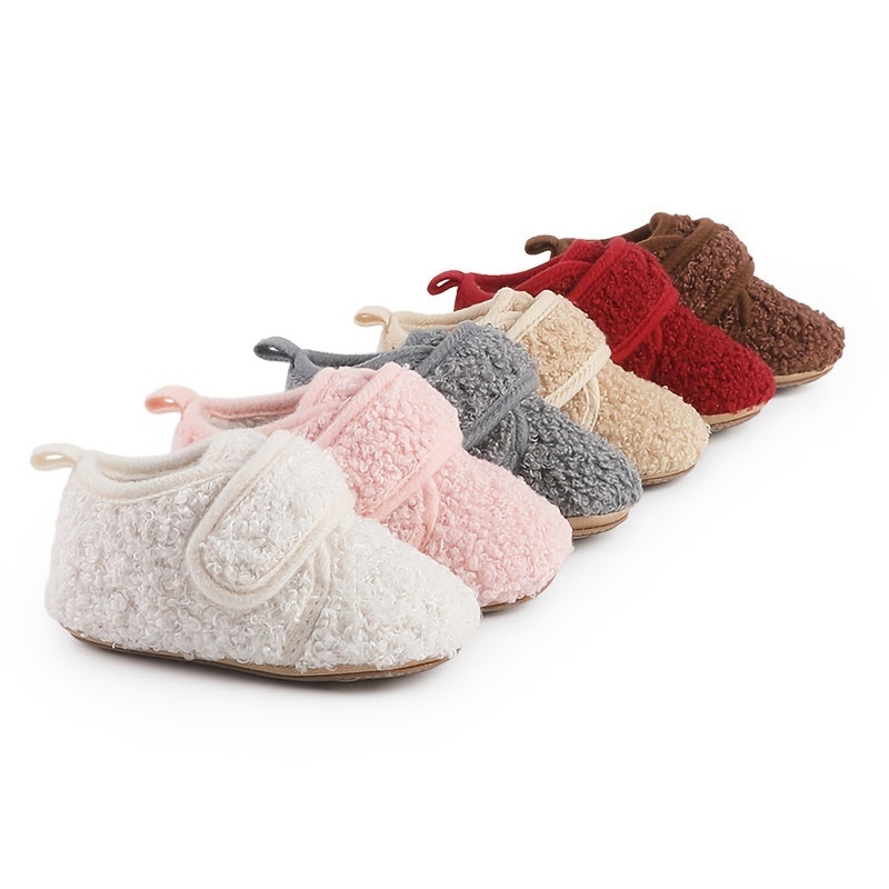 Warm Fleece Baby Girls Sneakers Lightweight Non Slip Shoes Indoor Outdoor