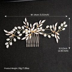 Alloy Leaves Bridal Hair Comb Insert Comb
