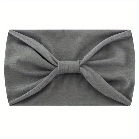 Solid Headband For Women Wide Brim Knotted Sports Yoga Bandana