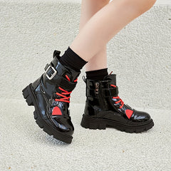 Girls Kids Zipper Boots Non Slip Comfortable