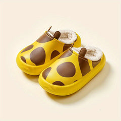 Cute Furry Animal House Shoes for Kids Non-Slip Soft Walking Shoes for Winter