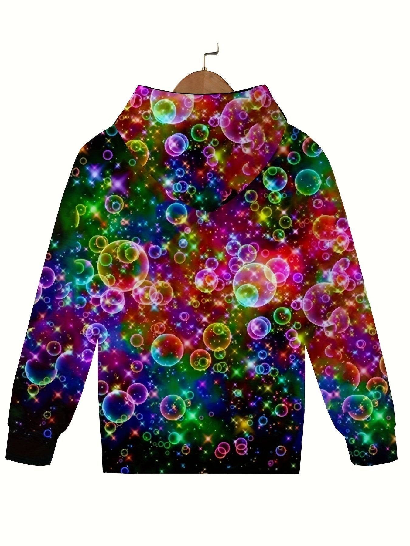 Colorful Bubbles Long Sleeve Hooded Sweatshirt for Kids