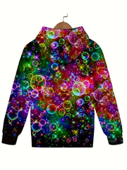 Colorful Bubbles Long Sleeve Hooded Sweatshirt for Kids
