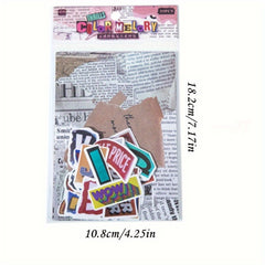 English Characters Burned DIY Material Package Stickers and Papers