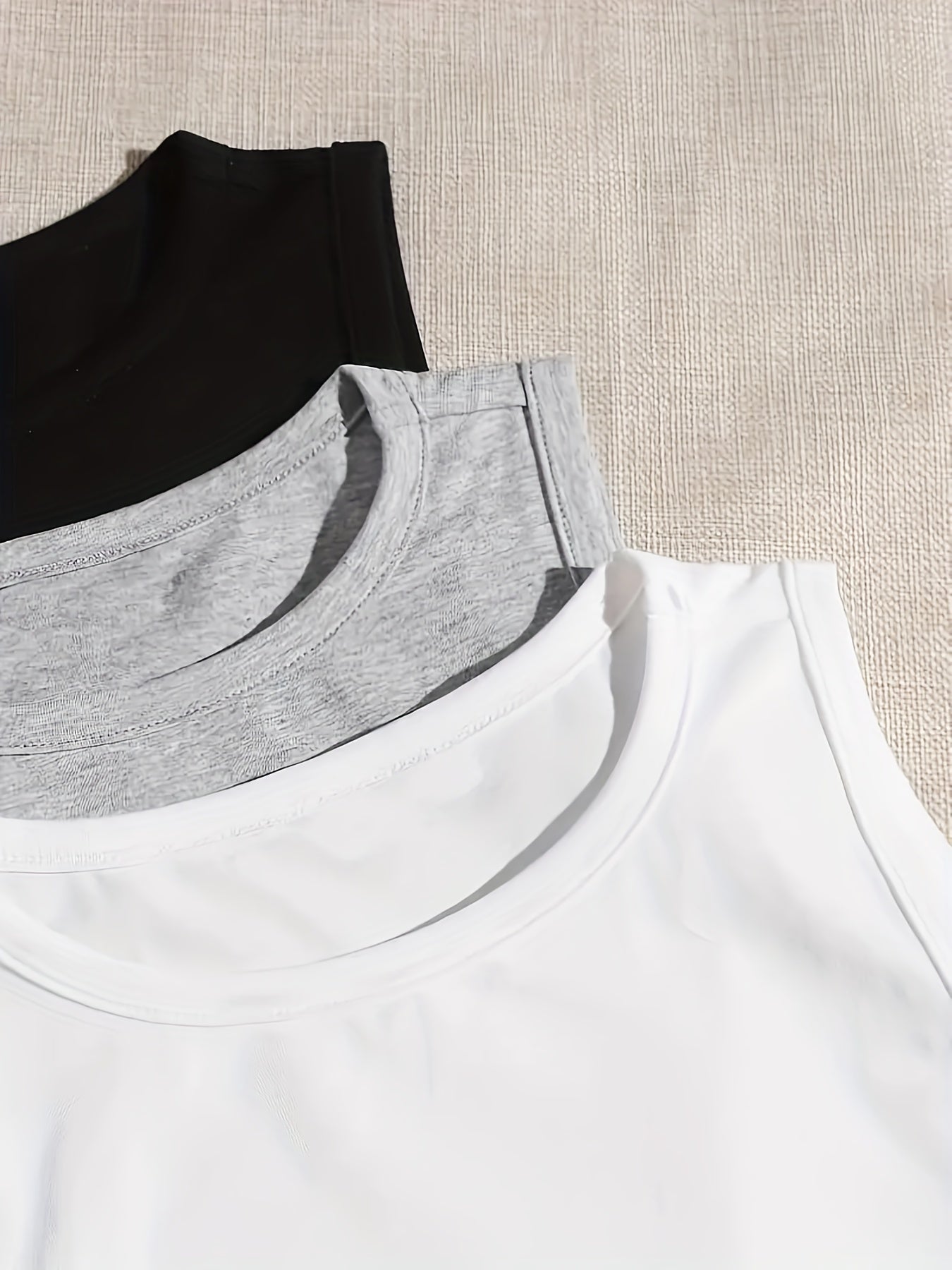 3 Sets Casual Crew Neck Tank Top Women's Loungewear
