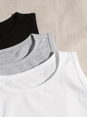 3 Sets Casual Crew Neck Tank Top Women's Loungewear