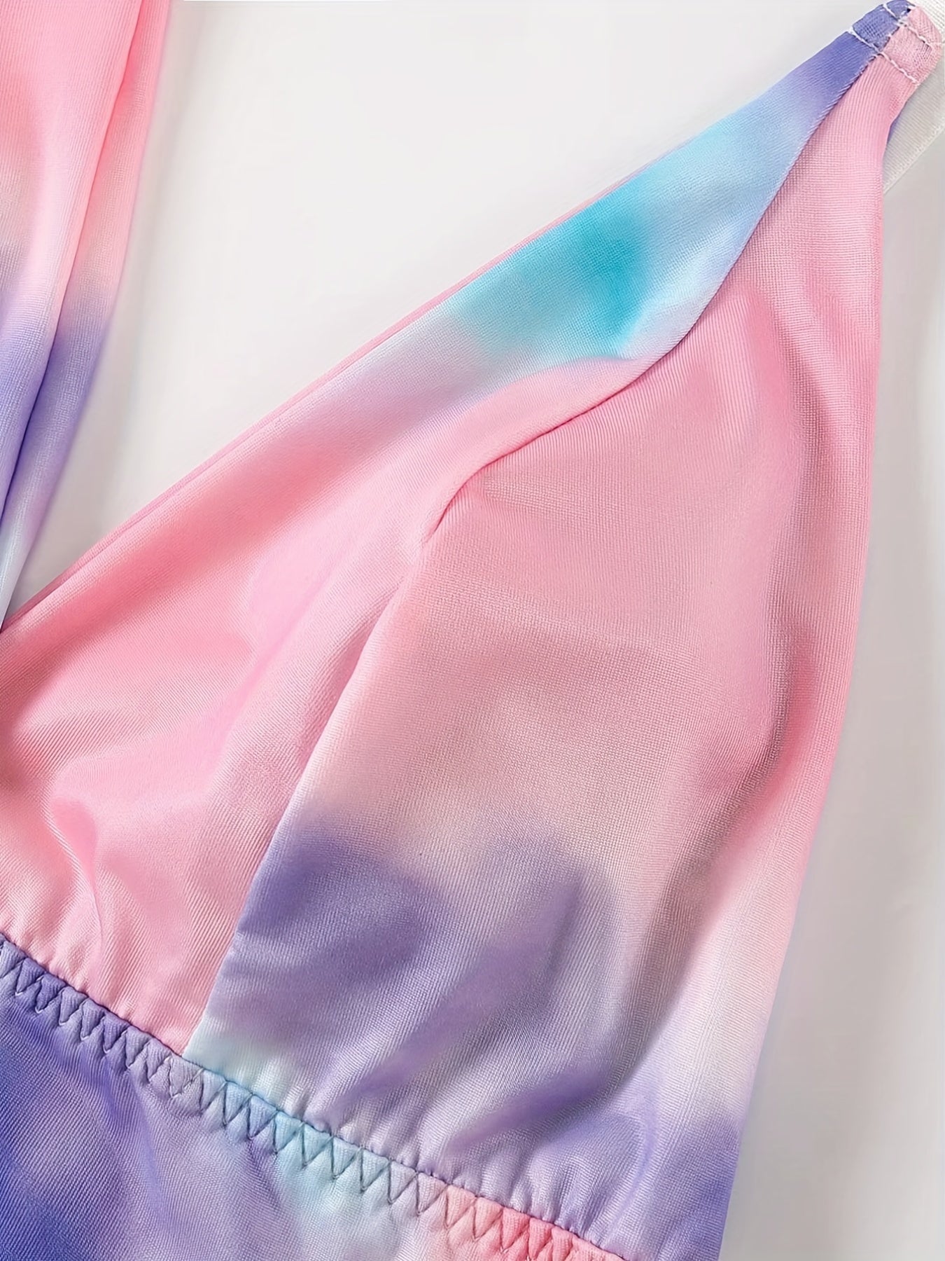 Ombre Tie Dye Print V Neck Bralette