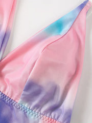 Ombre Tie Dye Print V Neck Bralette