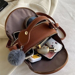 Mini Vintage Crossbody Bag Round Shoulder Bag Retro Casual Handbag