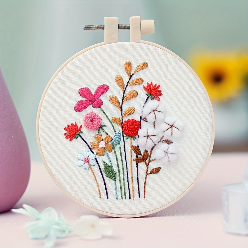 Plant Flower Embroidery DIY Kit for Beginners