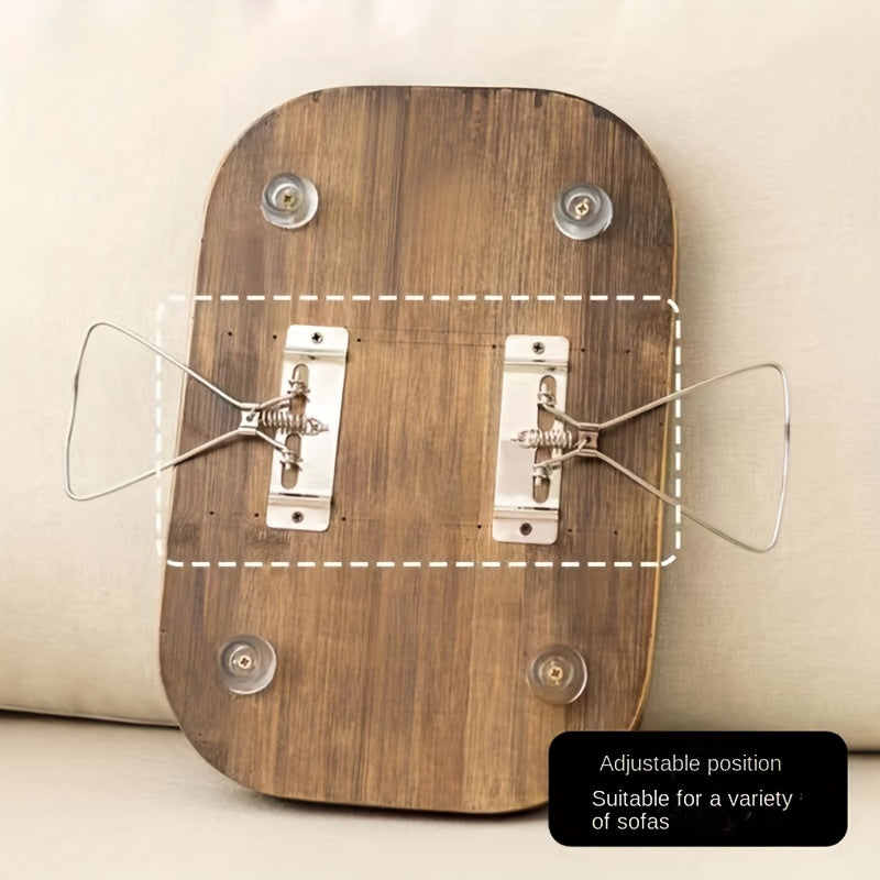 Bamboo Sofa Armrest Table Portable TV Tray Small Side Table