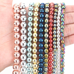 Natural Hematite Stone Round Beads for Jewelry Making