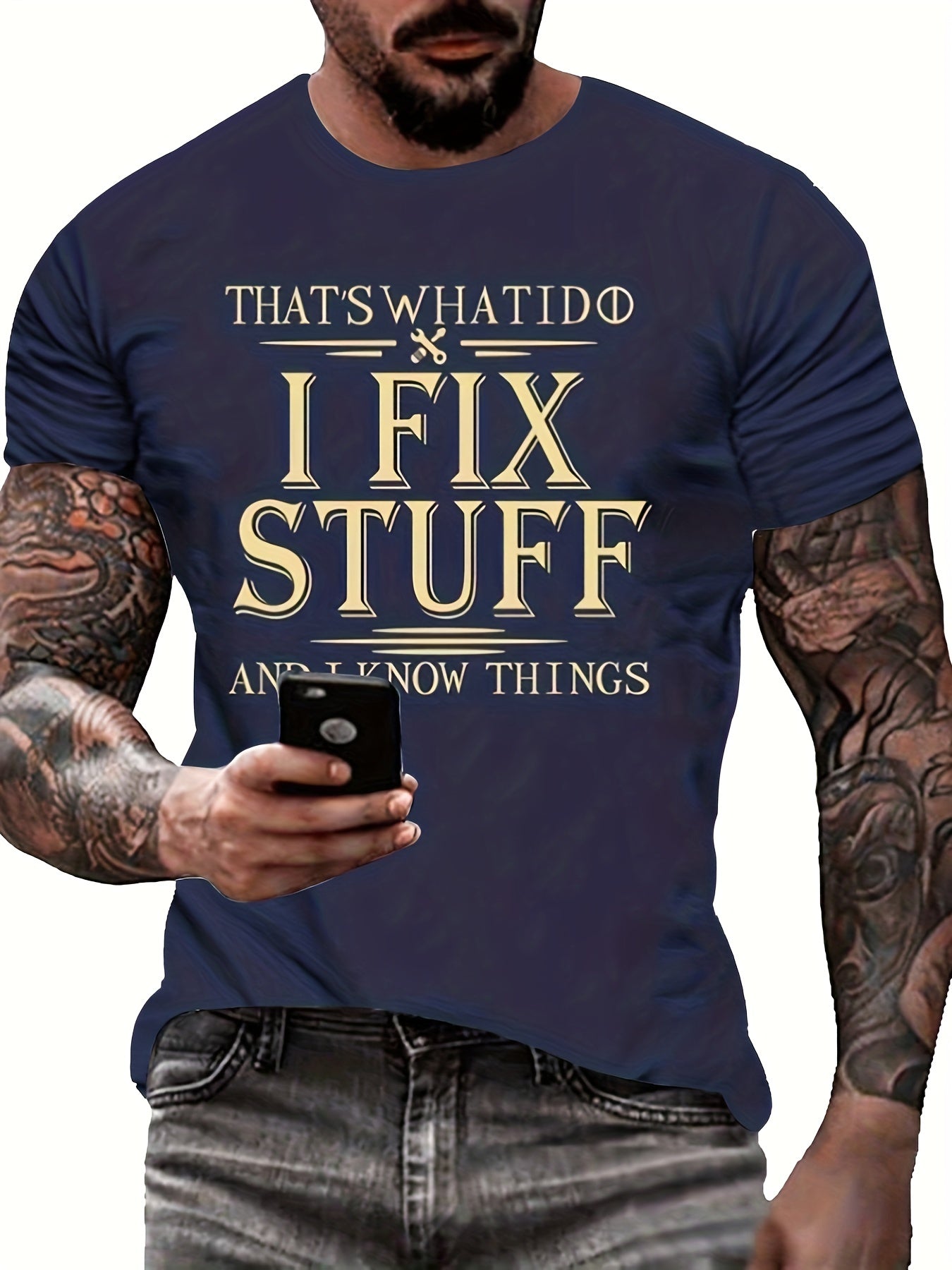 Breathable Men's Letter Print T Shirt for Running and Training