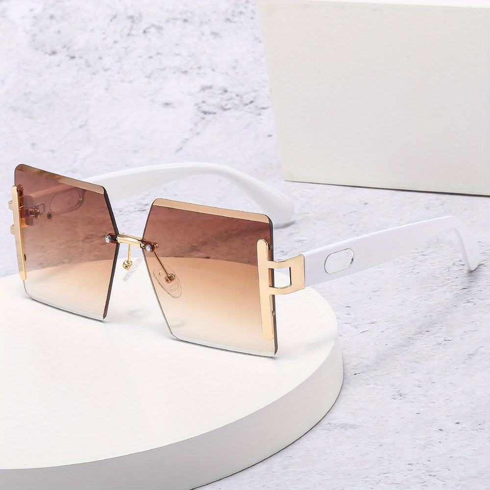 Oversized Square Frame Sunglasses Gradient Lens Glasses