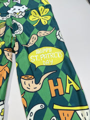 Girls St Patrick's Leggings Hat Argyle Pattern Pants