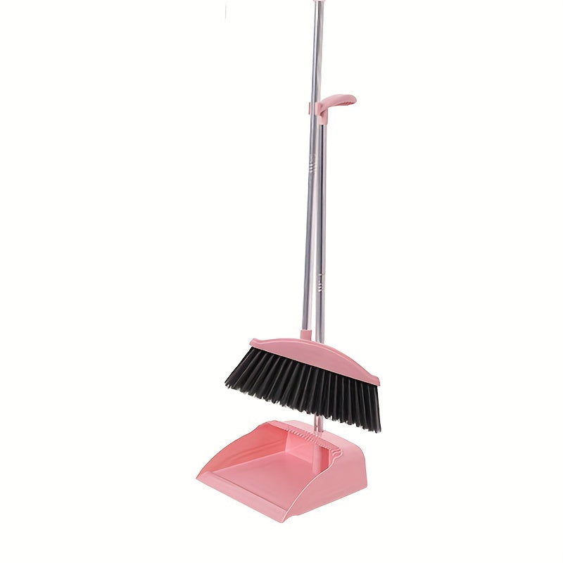 Upright Broom and Dustpan Set for Home Cleaning