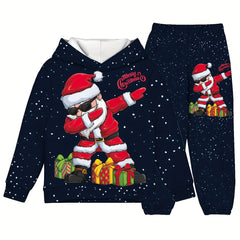 Toddler Boys Christmas Santa Hoodie & Sweatpants Set