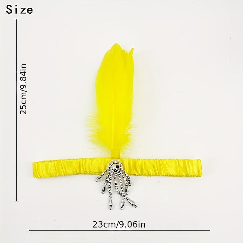 Yellow Feather Headband for Holiday Party