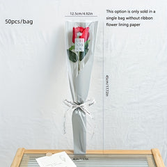Bronzing English Single Holiday Gift Bouquet Packaging Bag - 50 Sheets