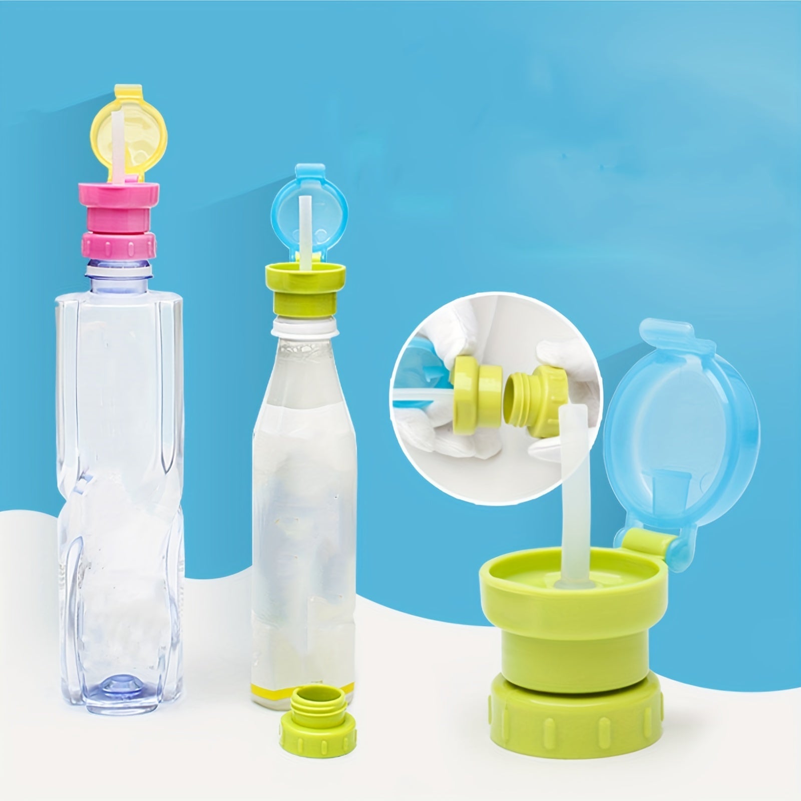 Anti Spill Anti Choke Water Bottle Cap Portable Straw