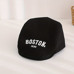 Adjustable Summer Mens Peaked Cap With Boston Embroidery