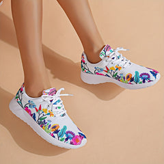 Floral Mesh Sneakers Soft Sole Shock Absorption Non Slip Shoes