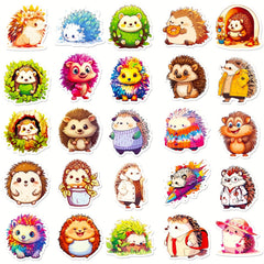 50pcs Hedgehog Stickers Waterproof DIY Friendly for Water Bottles Laptops Phones