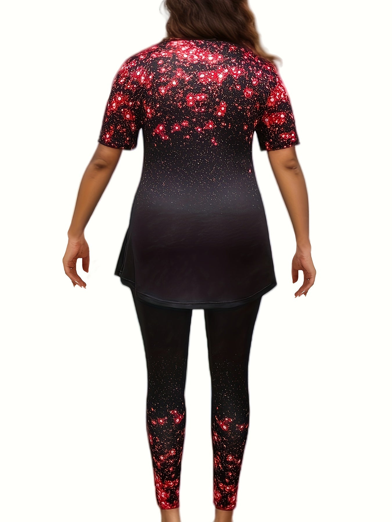 Glitter Star Print Tee & Leggings Lounge Set