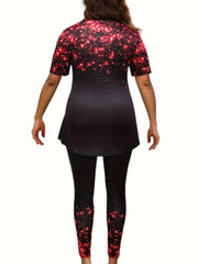 Glitter Star Print Tee & Leggings Lounge Set