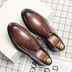 Men's Brogue Derby Shoes Lace up Front Outdoor Dress Shoes for Men