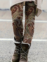 Boho Paisley Print High Rise Plus Leggings