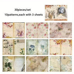 Vintage Paper Set for Scrapbooking Junk Journal Supplies