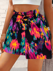Graffiti Print Vacation Shorts Women's Clothing