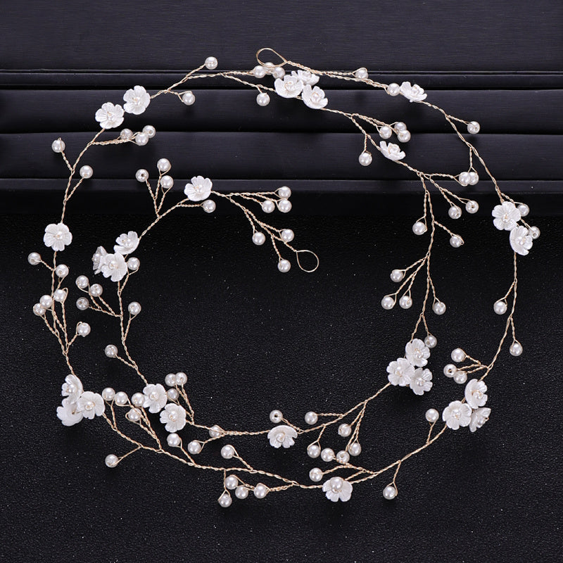 Faux Pearl & Flower Bridal Hair Vine