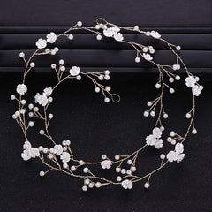 Faux Pearl & Flower Bridal Hair Vine