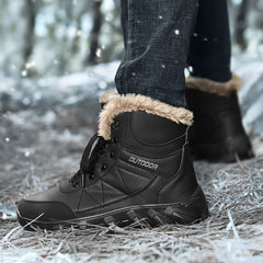 Men's Waterproof Warm Fleece Snow Boots Hiking Boots