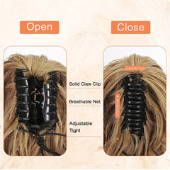 Medium Long Curly Wavy Ponytail Extensions - Clip In Synthetic Hair