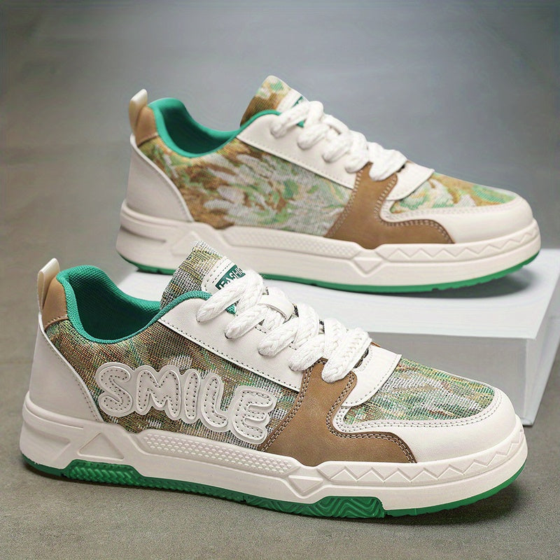Men's Letters Decor Skate Shoes Non Slip Sneakers