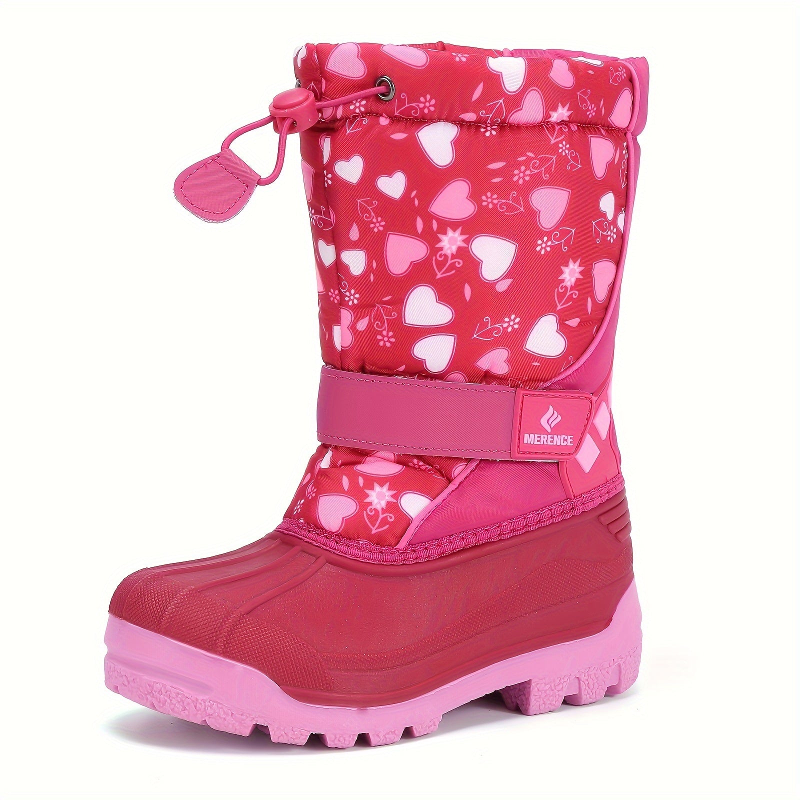 Girl's Knee High Cartoon Snow Boots Warm Plush Lining Non Slip Winter Shoes