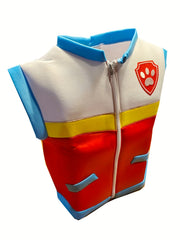 Boy's Dog Paw Embroidered Cosplay Costume Zip Up Vest