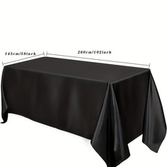 Satin Solid Tablecloth Rectangular Bright Silk Smooth Table Cover