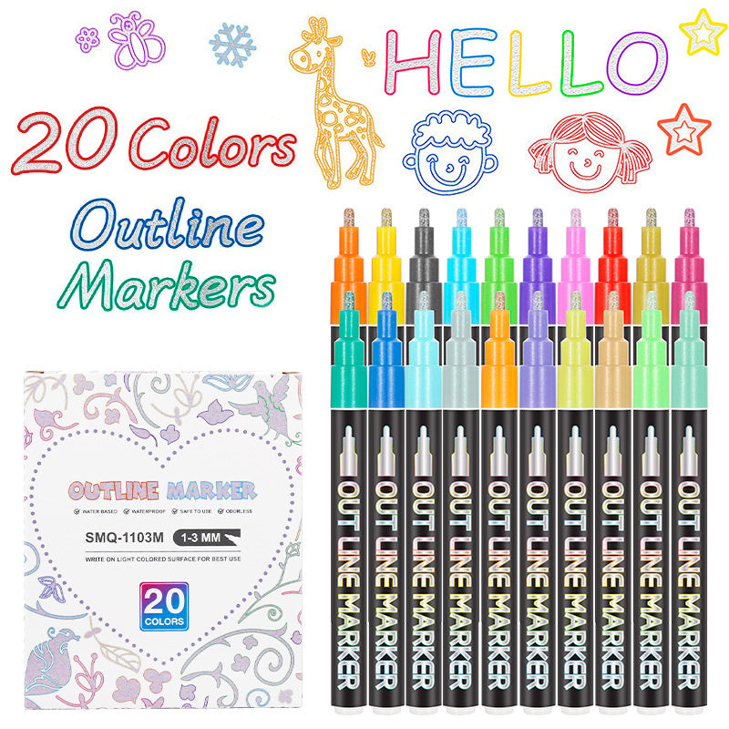 Easter Colors Outline Markers - Set of 8, 12, 20
