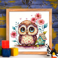 30x30cm 5D DIY Owl's Home Diamond Painting Kit