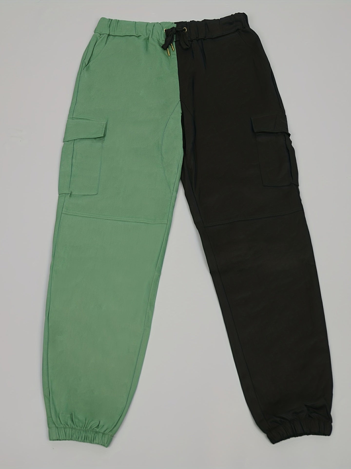 Men's Cargo Pants Stylish Block Drawstring Jogger Pants
