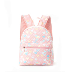 Pink Quilted Heart Pattern Backpack for Kids