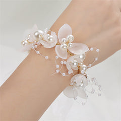 Pearl Wedding Flower Band & Headband Jewelry Set