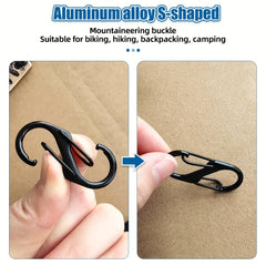 10pcs Stainless Steel S Type Carabiner Backpack Hanging Buckle Keychain