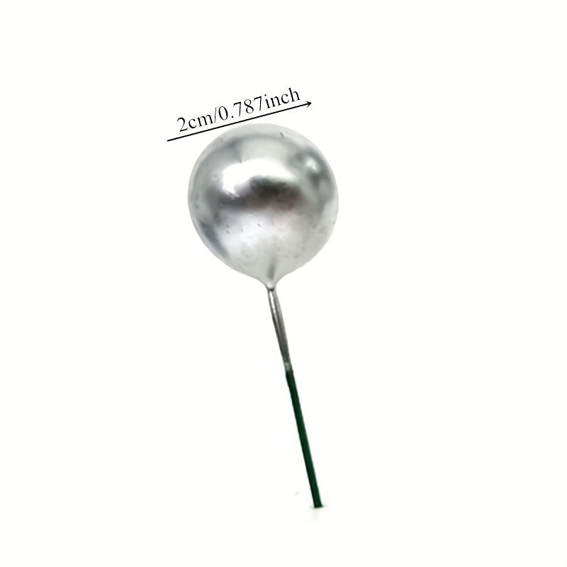 20pcs Golden Silvery Ball Cake Topper for Birthdays and Weddings